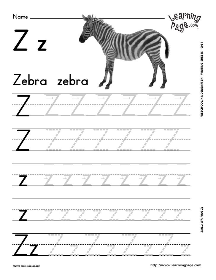 Printables A To Z Writing Image zb a z namezz writing sheets 0051zebra zebra preschoolkindergartenz zzzzzzz zzzzzzzzz skill zzzz z