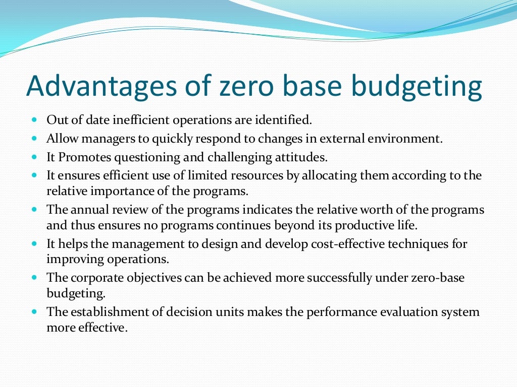 Zero Based Budgeting