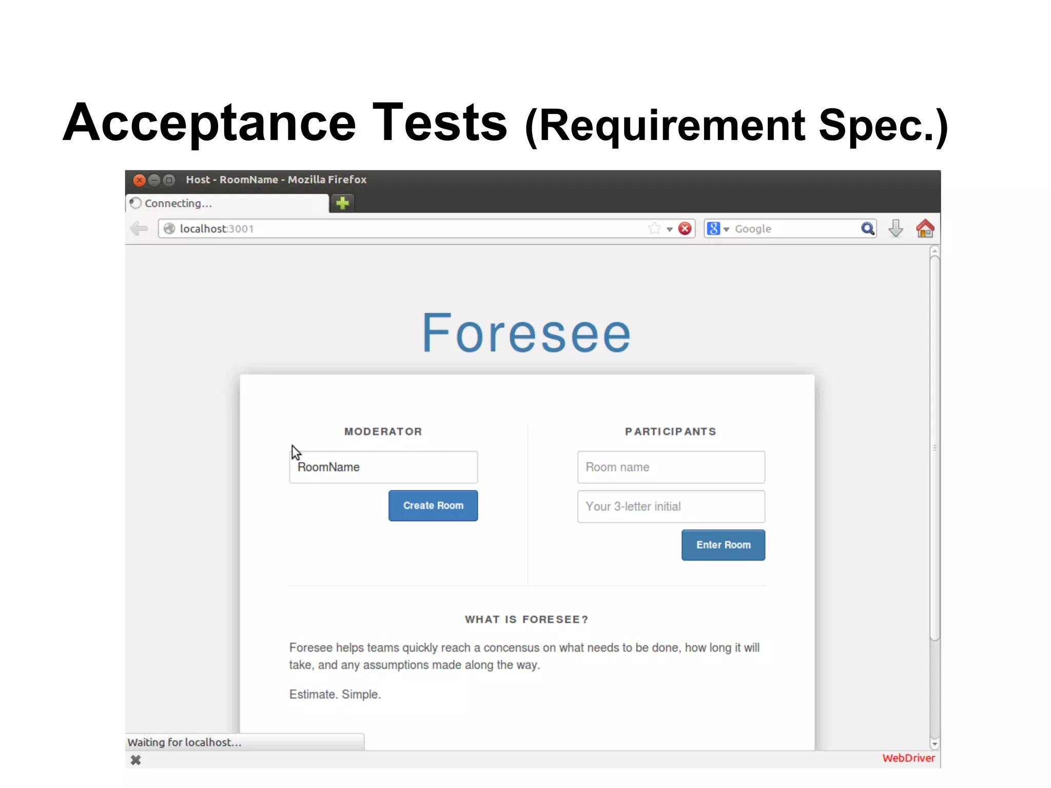 Acceptance Tests (Requirement Spec.)
 