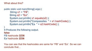 What about this?
public static void main(String[] args) {
String s1 = "FB";
String s2 = "Ea";
System.out.println( s1.equal...