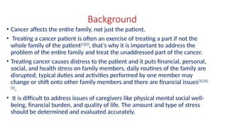 Caregiver burden among family caregivers of cancer patient | PPTX