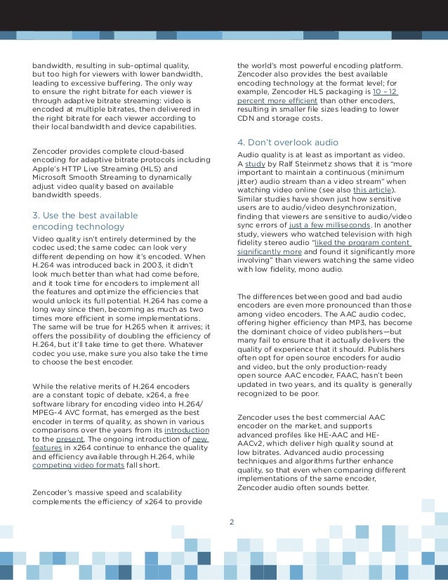 Zencoder Guide to Encoding for Quality