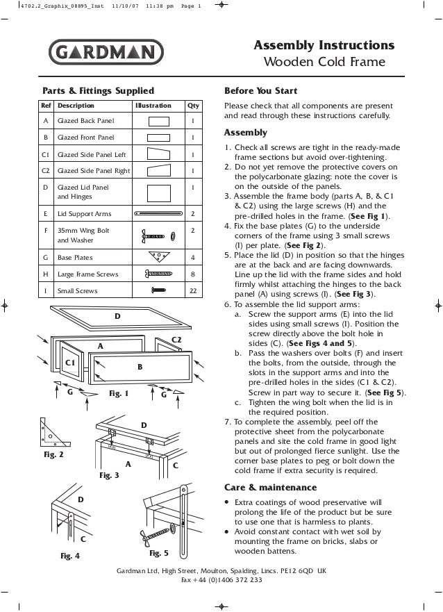 Wooden Cold Frame Assembly Instructions for Winter Gardening