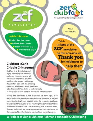 Zero Clubfoot Newsletter 1 