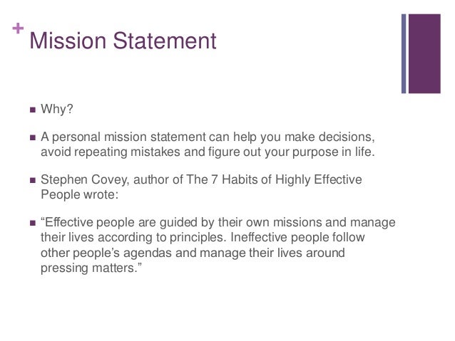 Mission statements & mentorships