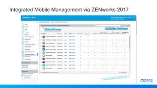 Integrated Mobile Management via ZENworks 2017
 