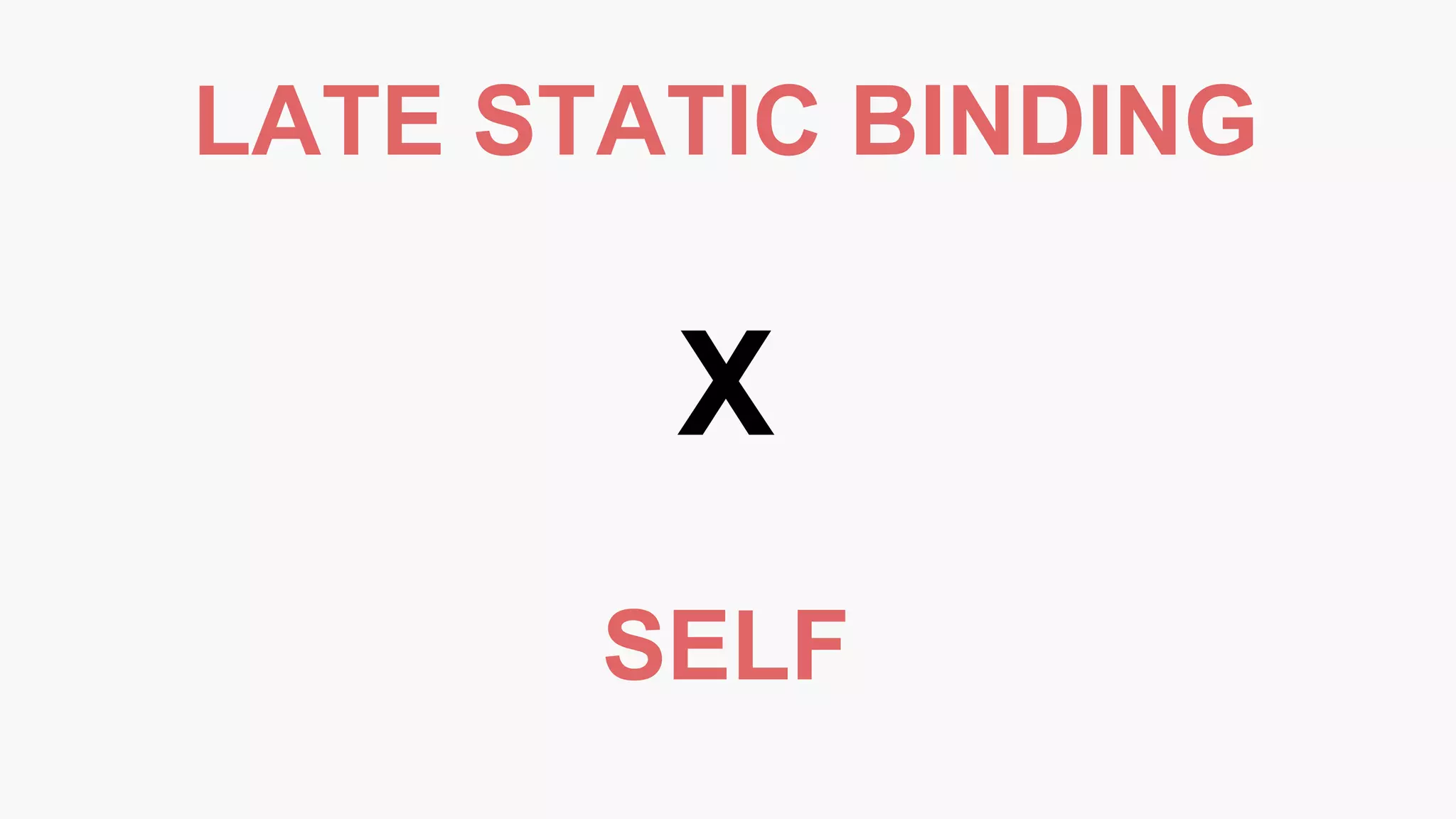 LATE STATIC BINDING
X
SELF
 