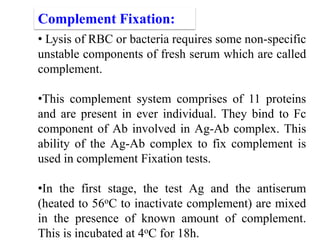 Complement Fixation Rbc Antibody_Antigen_Reactions.pptx antigen antibody reactions | PPTX