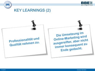 KEY LEARNINGS (2)
11.9.2015 Carcamp Mannheim
 