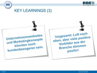 KEY LEARNINGS (3)
11.9.2015 Carcamp Mannheim
 