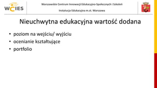 Warszawskie Centrum Innowacji Edukacyjno-Społecznych i Szkoleń
Instytucja Edukacyjna m.st. Warszawa
Nieuchwytna edukacyjna...
