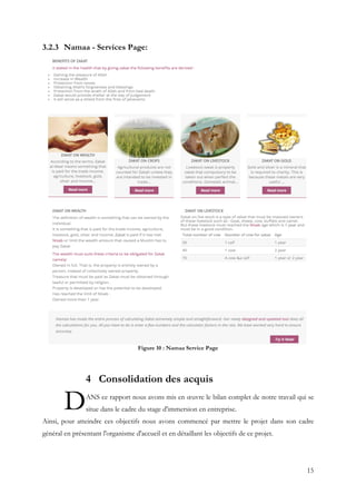 15
3.2.3 Namaa - Services Page:
Figure 10 : Namaa Service Page
4 Consolidation des acquis
ANS ce rapport nous avons mis en œuvre le bilan complet de notre travail qui se
situe dans le cadre du stage d'immersion en entreprise.
Ainsi, pour atteindre ces objectifs nous avons commencé par mettre le projet dans son cadre
général en présentant l'organisme d'accueil et en détaillant les objectifs de ce projet.
D
 