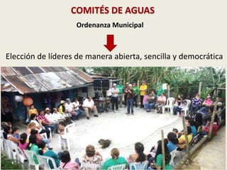 COMITÉS DE AGUAS
Elección de líderes de manera abierta, sencilla y democrática
Ordenanza Municipal
 