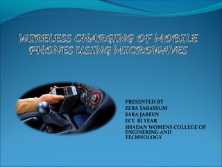 PRESENTED BY
ZEBA TABASSUM
SARA JABEEN
ECE lll YEAR
SHADAN WOMENS COLLEGE OF
ENGINERING AND
TECHNOLOGY

 