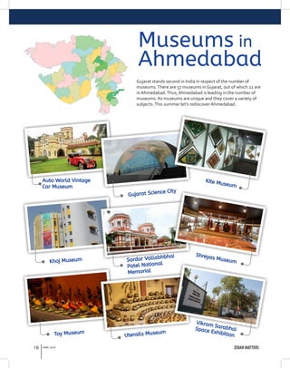 18 ZEBAR MATTERSAPRIL 2018
Gujarat stands second in India in respect of the number of
museums.There are 57 museums in Guja...