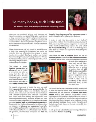 ZEBAR MATTERS9 APRIL 2018
Have you ever wondered why we read literature and
spend hours poring over books? What is the nee...