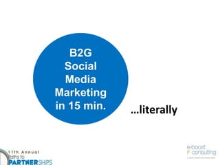 B2G  Social Media Marketing in 15 min. …literally 