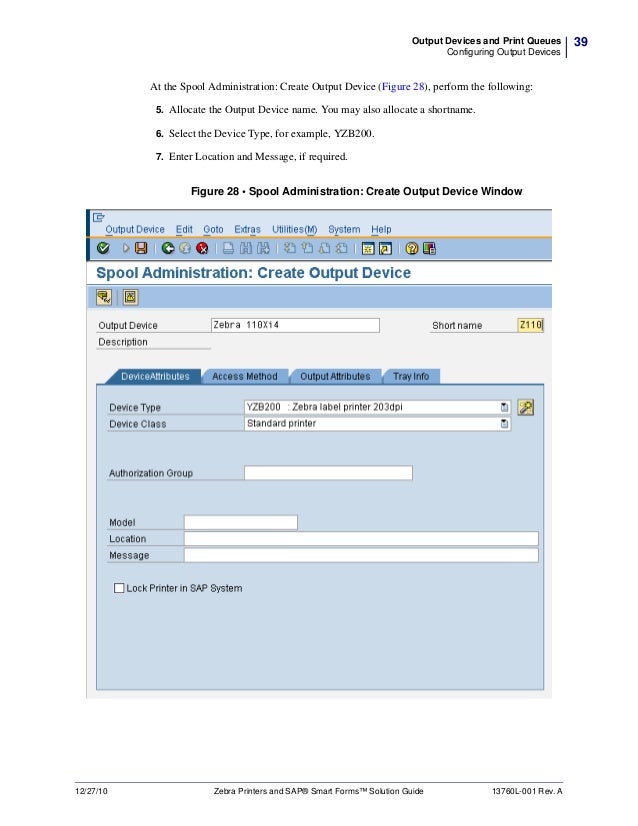 sap zebra printer configuration