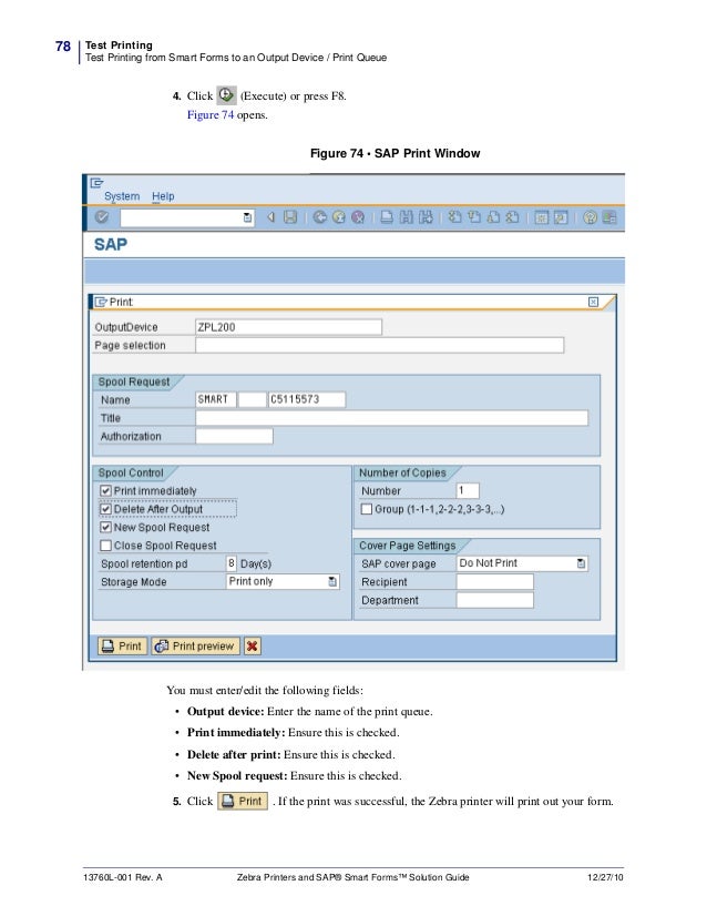 sap zebra printer configuration