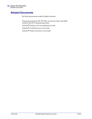 ZebraNet Bridge Enterprise - Manual do Software | PDF