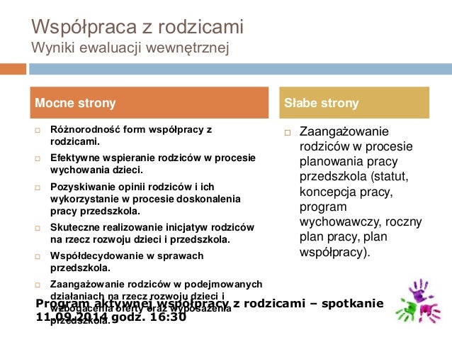 Mocne I Słabe Strony Dziecka Z Mutyzmem Zebranie rodziców 8 09 2014
