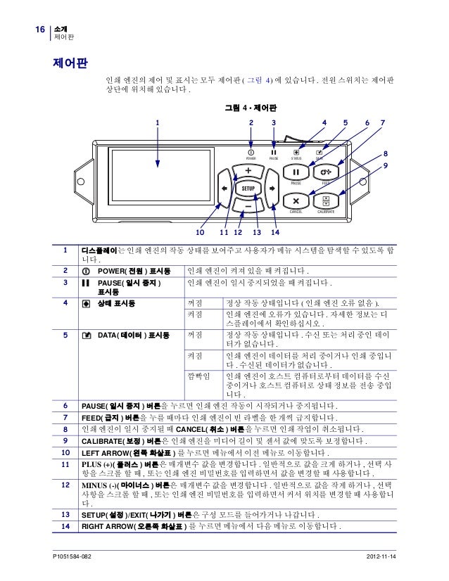 지브라프린터 Zebra ZE500시리즈 열전사감열 RFID프린터엔진 오토라벨러엔진 바코드프린터엔진 매뉴얼