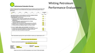 Whiting Petroleum
Performance Evaluations
9
 