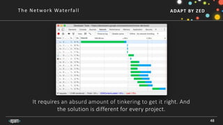 ADAPT BY ZED
It requires an absurd amount of tinkering to get it right. And
the solution is different for every project.
48
The Network Waterfall
 