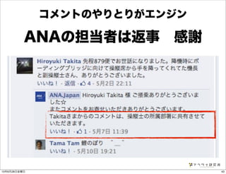 ANAの担当者は返事 感謝
コメントのやりとりがエンジン
4313年6月28日金曜日
 