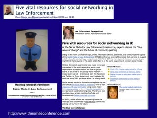 Using the Internet and Social Media to Prevent Violence   Scott Mills, President of NoToGangs "You can't use this stuff and really make it work sitting behind a desk". Relationships and Technology strategy using social media for youth, parents, teachers, police, corrections and community members to prevent gangs, suicides, bullying, school shootings and terrorism. 