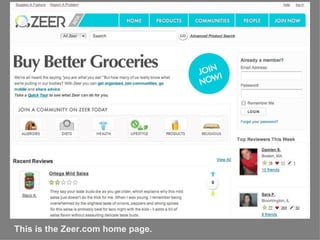 This is the Zeer.com home page. 