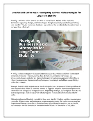 Zeeshan and Karina Hayat - Navigating Business Risks - Strategies for ...
