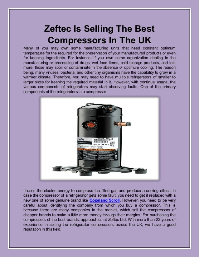 Zeftec is selling the best compressors in the uk
