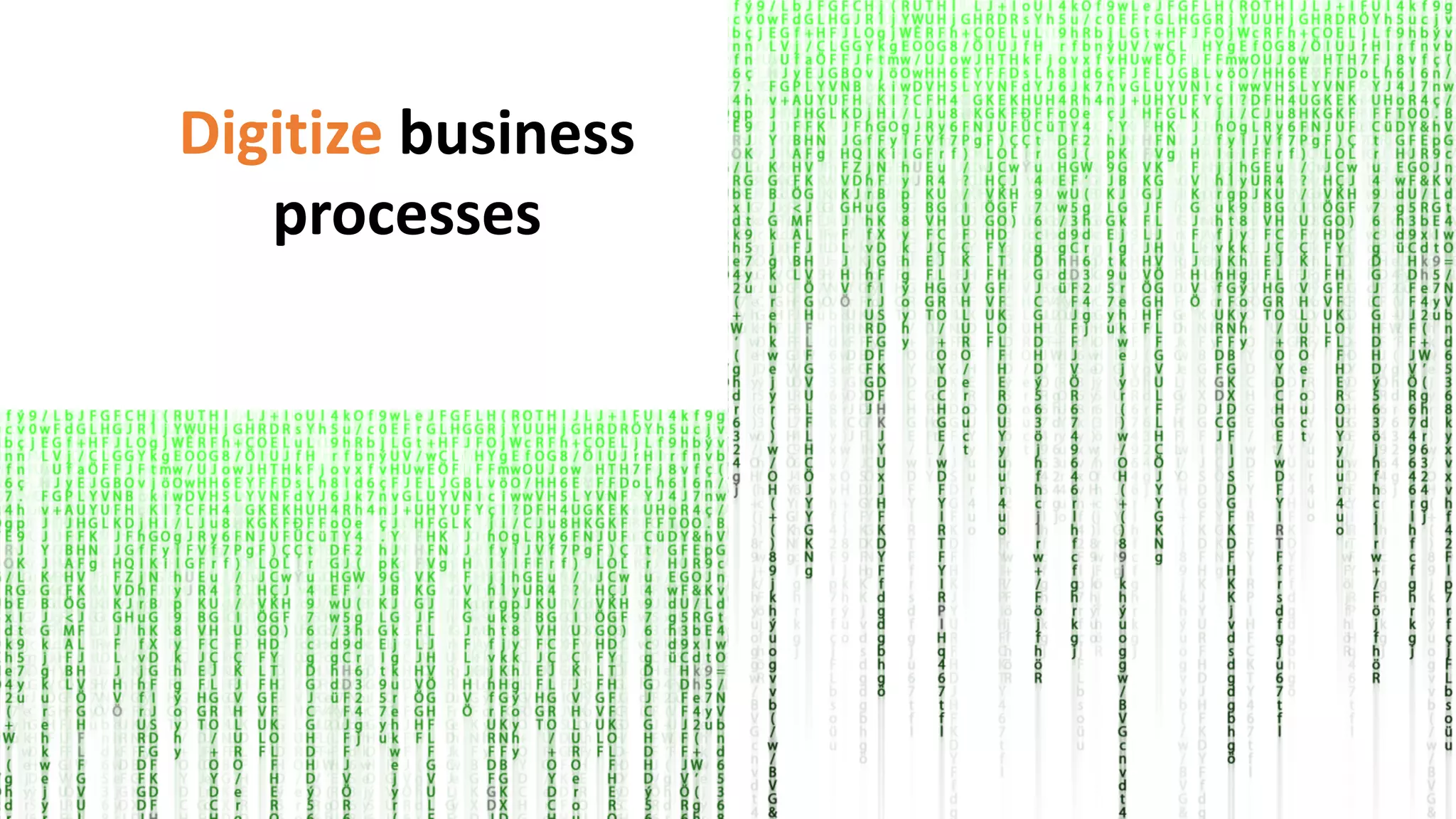 Digitize business
processes
 
