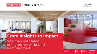 July 5, 2018
From Insights to Impact
Wie man mit Daten
erfolgreicher wirbt und
kommuniziert
COM IMPACT 18
 