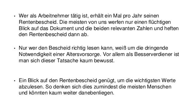 Die Zeitbombe In Ihrem Rentenbescheid
