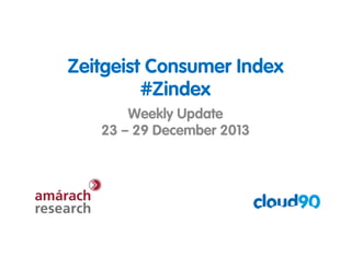 Zeitgeist Consumer Index
#Zindex
Weekly Update
23 – 29 December 2013

 