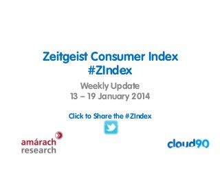 Zeitgeist Consumer Index
#ZIndex
Weekly Update
13 – 19 January 2014
Click to Share the #ZIndex

 