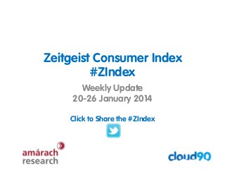 Zeitgeist Consumer Index
#ZIndex
Weekly Update
20-26 January 2014
Click to Share the #ZIndex

 
