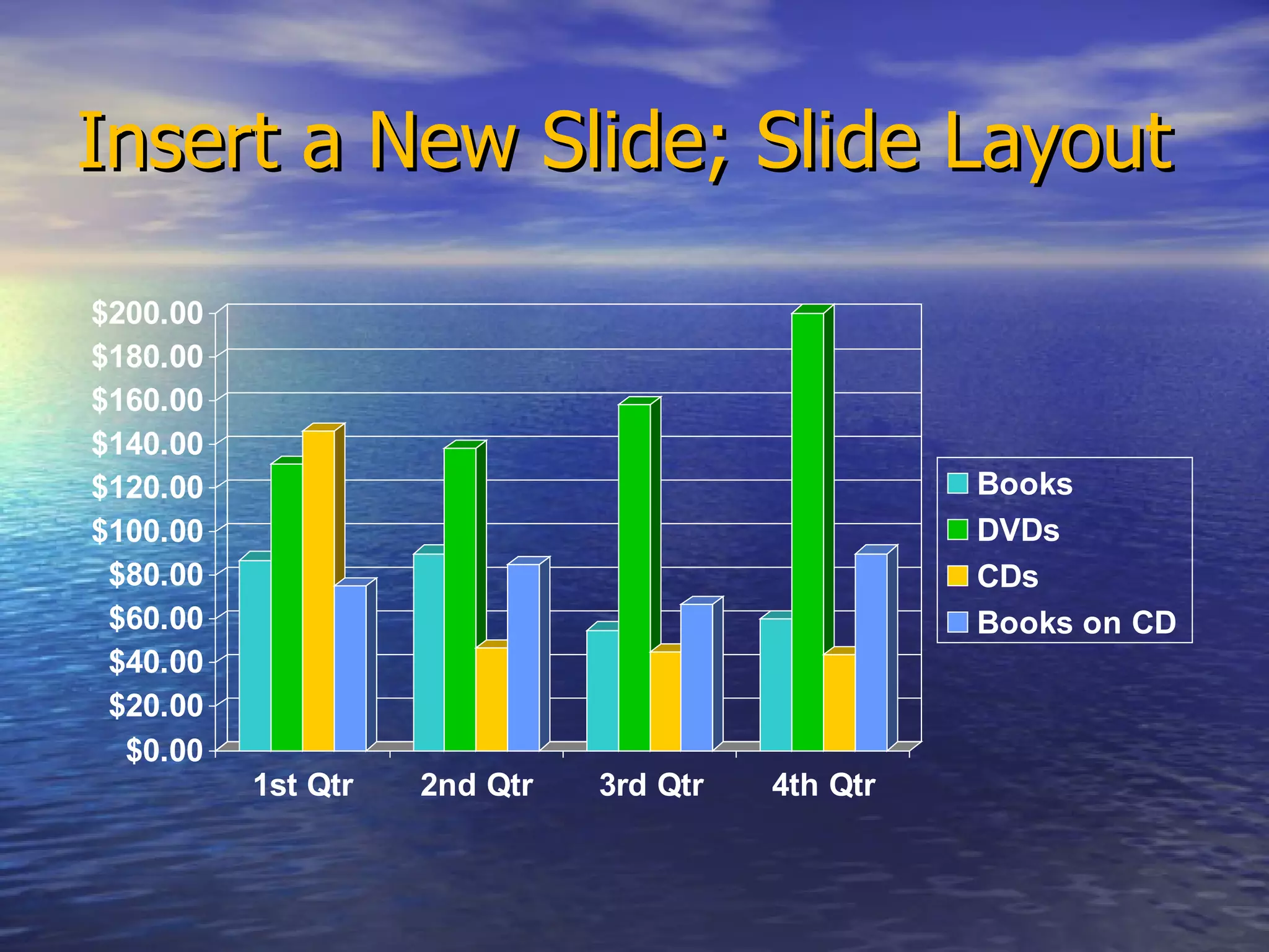 Insert a New Slide; Slide Layout 