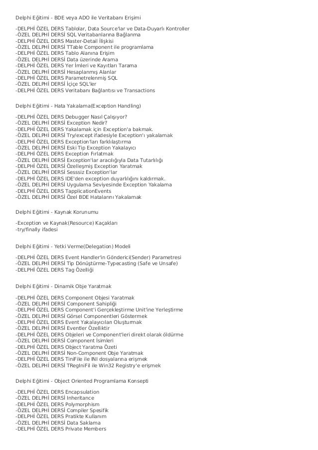 öZel delphi̇ dersi̇ kadiköy
