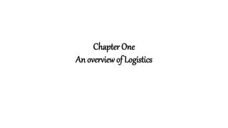 Chapter One
An overview of Logistics
An overview of Logistics
 