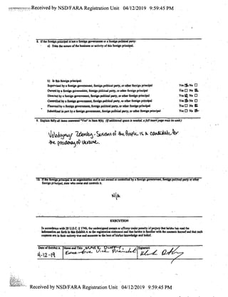by. NSD/FARA Registration Unit 04/12/2019 9:59:45 PM
8. Ifthe foreign principal is not a foreign government or a'foreign p...