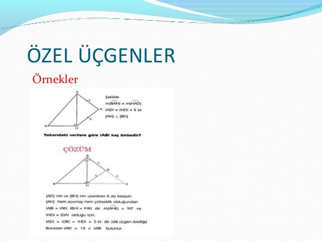Ozel Ucgenler Ozel Ucgenler