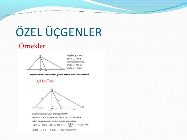 Ozel Ucgenler Ozel Ucgenler