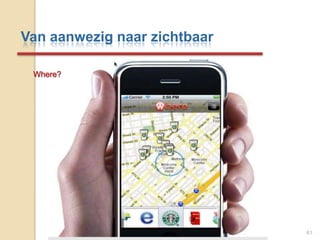 50U bent aan Zet!Social Media…Check uw WEBSITEUitleg overhoe u online te vinden bent?Maak een Twitter account aanHoe gaat u de dialoog aan met uw volgers?Maak uw profiel aan op Linkedin, Facebook & Hyves	Op zoek naar uw vaste klanten, maak ze vriendenMaak uw account aan op FoursquareZorg dat de  4#gebruikers uw grootste fans worden??ONDERZOEK WAT ER ALLEMAAL ON LINE OVER UW BEDRIJF TE VINDEN IS 