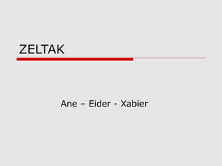 ZELTAK
Ane – Eider - Xabier
 