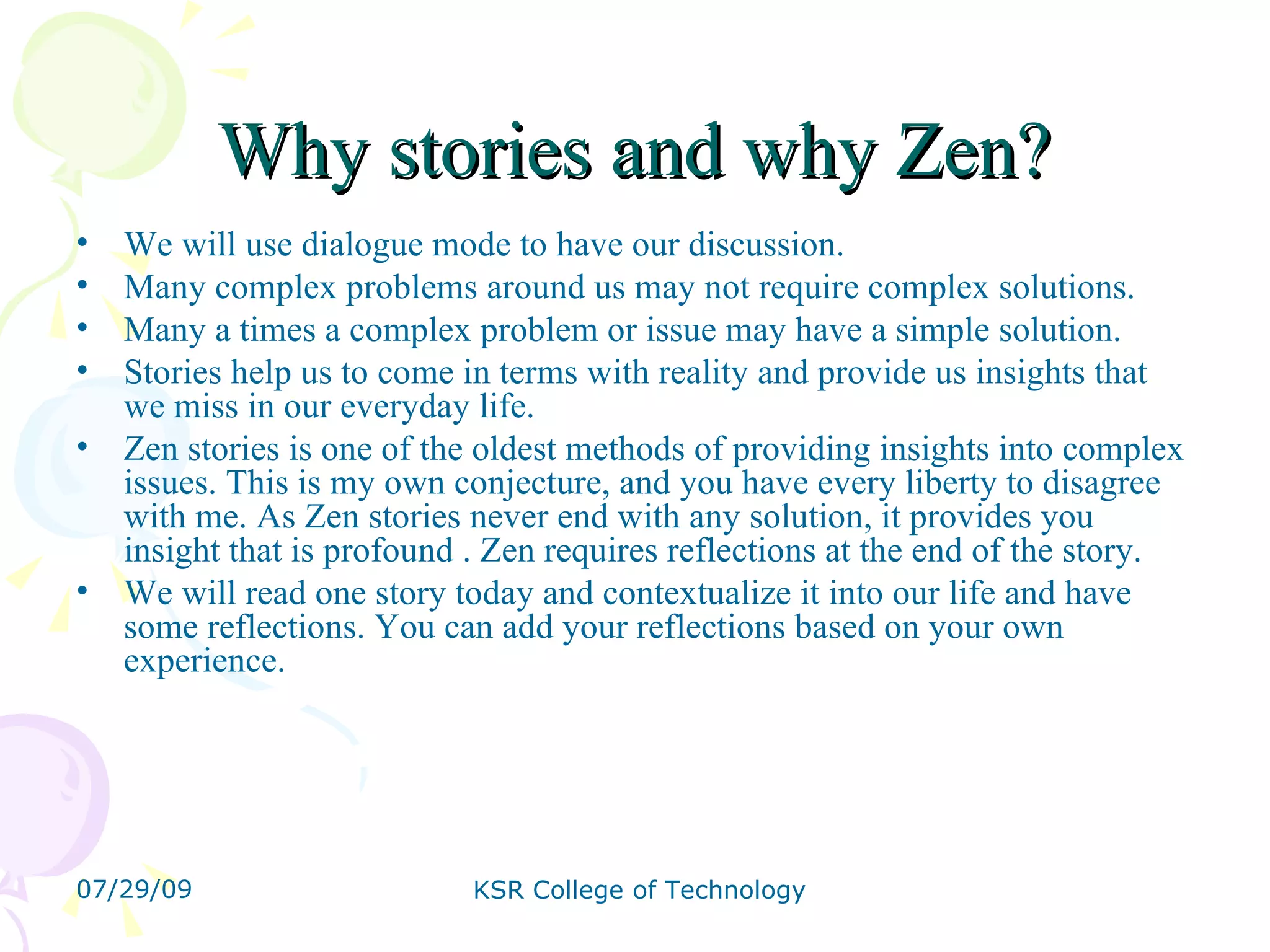 Zen Stories for Management Students | PPT