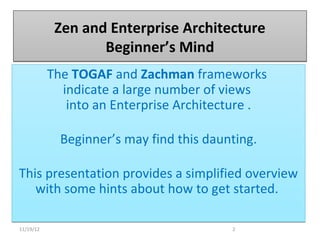Zen and Enterprise Architecture | ODP