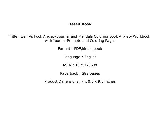 Free Download Library Zen As Fuck Anxiety Journal And Mandala